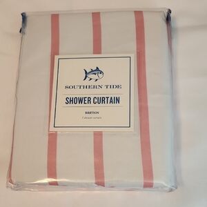 Southern Tide Coastal Shower Curtain in Pink and White
